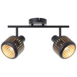 Brilliant Tyas Loftlampe Aluminium Metal Sort Guld | Egnet til 2x E14