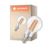 Ledvance Classic LED E14 Kugle Filament Klar 3.8W 806lm - 827 Ekstra Varm Hvid | Erstatter 60W