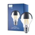Philips Classic LED Pære E27 Pære mirror 7.2W 650lm 650lm - 827 ekstra varm hvid | dæmpbar - erstatter 60W