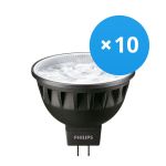 Fordelspakke 10x Philips Master LED Spot GU5.3 MR16 7.5W 500lm 24D - 930 varm hvid | bedste farvegengivelse - dæmpbar - erstatter 50W