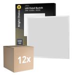Fordelspakke 12x Bright Choice LED Panel Backlit 36W 3240lm - 840 Kold Hvid | 60x60cm - UGR <22