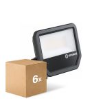 Fordelspakke 6x Ledvance LED Projektør Aluminium Sort 69W 10000lm 100D - 840 Kold Hvid | IP66 - Symmetrisk