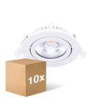 Fordelspakke 10x Noxion LED Vipbar Slim Spot Hvid Runde 6W 350lm 60D - 920-930 Dim To Warm | 85mm - IP54 - Dæmpbar - Bedste Farvegengivelse