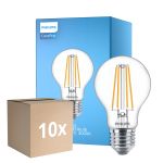 Fordelspakke 10x Philips Corepro LED Pære E27 Pære klar 8.5W 1055lm - 840 kold hvid | erstatter 75W