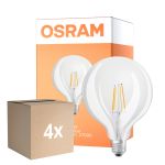 Fordelspakke 4x Osram LED Superstar E27 Globe G125 Filament Klar 11W 1521lm - 927 Ekstra Varm Hvid | Bedste Farvegengivelse - Erstatter 100W