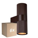 Fordelspakke 6x Nordlux Kyklop Vægbelysning Aluminium Rusten  Up & Down | Egnet til 2x GU10