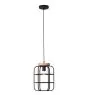 Brilliant Gwen Pendel Lampe Metal Træ Sort | 250mm - Egnet til 1x E27