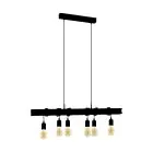 Eglo Pendel Lampe Townshend 6 Stål Sort | IP20 - Egnet til 6x E27 