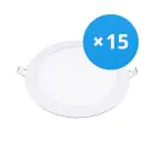 Fordelspakke 15x Bright Choice LED Downlight UltraSlim 15W 1200lm 110D - 840 Kold Hvid | 190mm - Udsnit 175mm