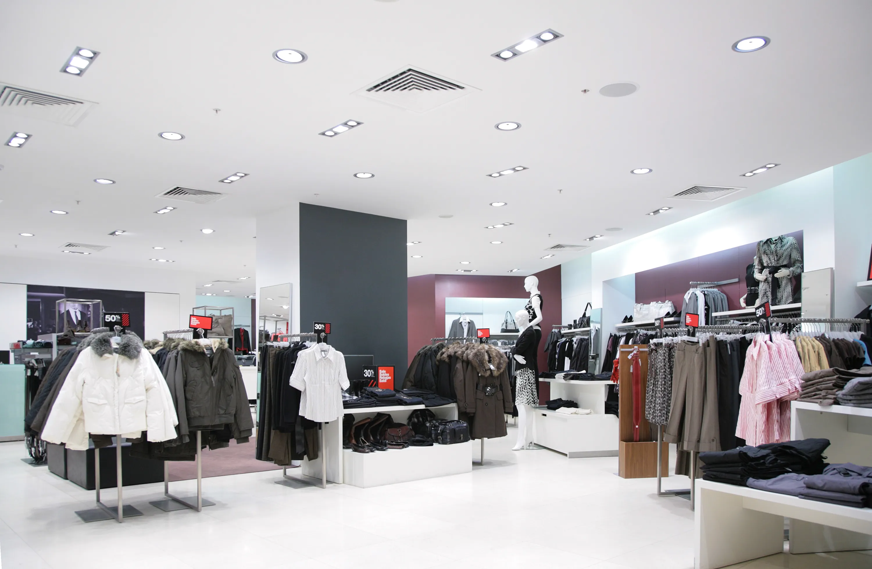 Tøjbutik LED belysning